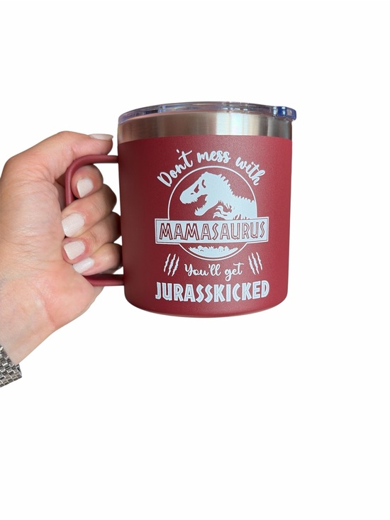 Other - Mamasaurus Red Insulated Mug - 'Don't Mess With' Design